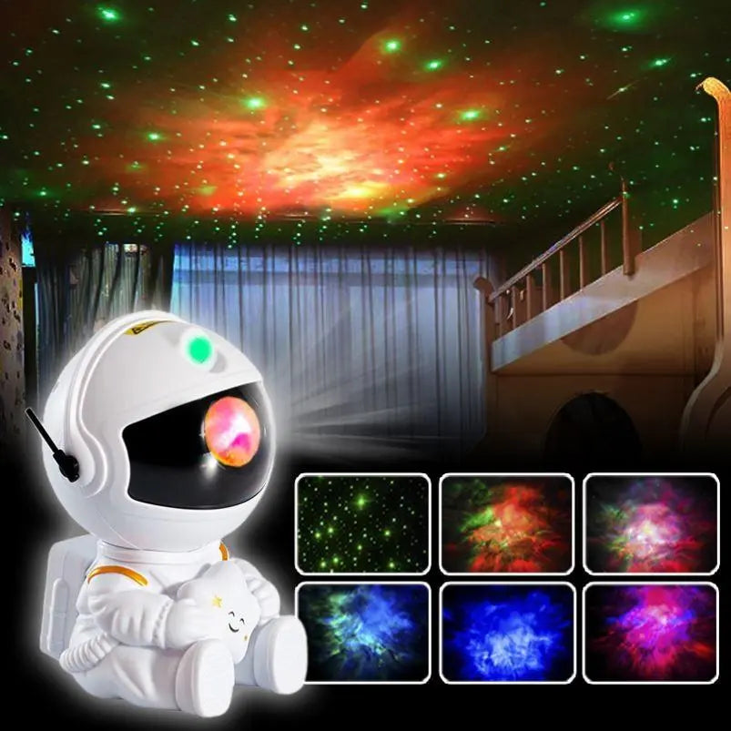 Astronaut Starry Sky Night Light | USB‑Powered Aurora Projector for Bedroom, Kids’ Room & Home Decor