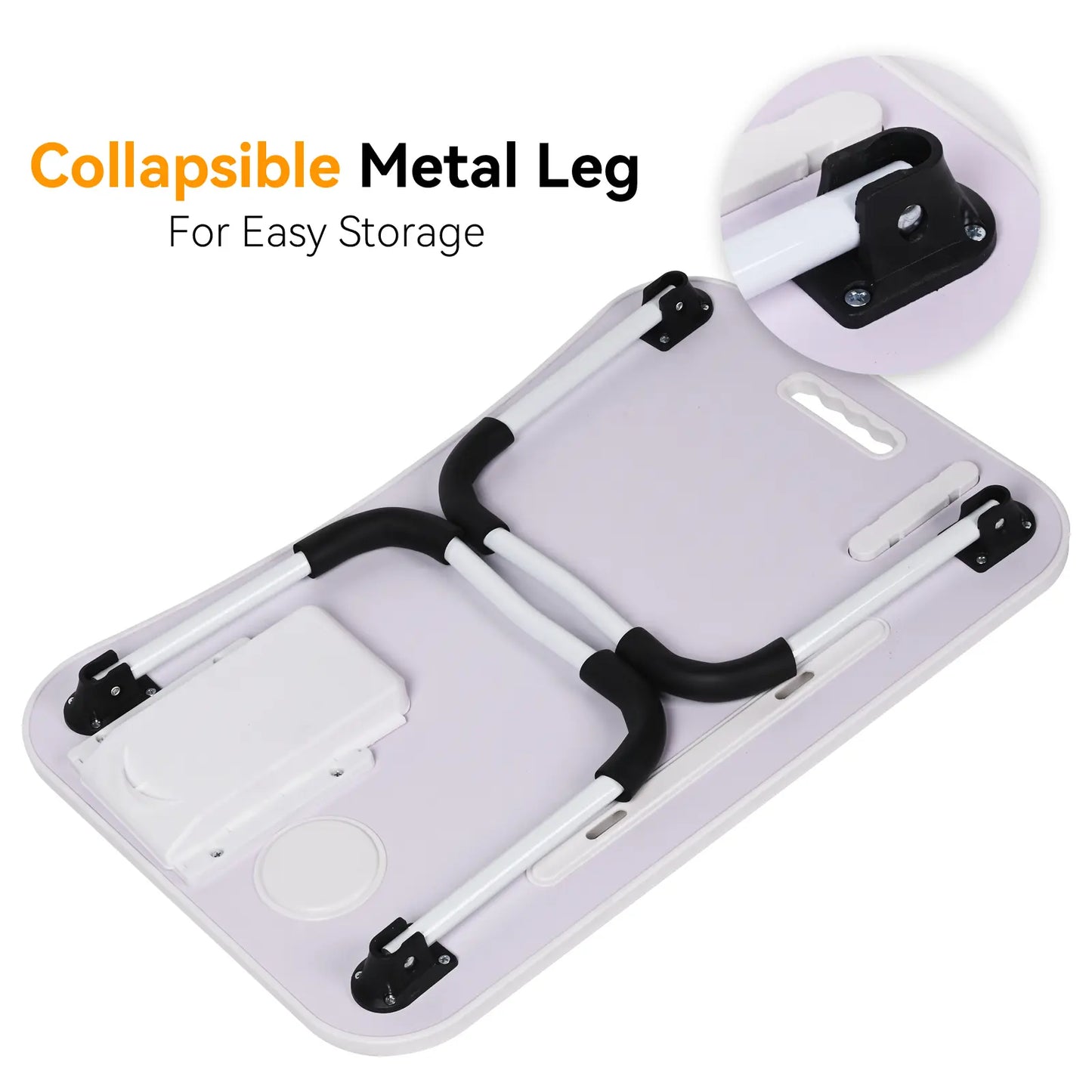 WGCTEK Portable Foldable Laptop Bed Desk with USB Ports, Storage Drawer, and Cup Holder for Ergonomic Use on Bed or Couch