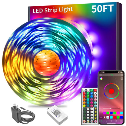 200FT RGB LED Strip Lights with Music Sync | Smart App + Remote Control | Bedroom & Home Decor Lighting