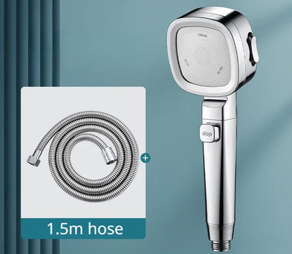 High‑Pressure Water‑Saving Shower Head | 3 Modes, Adjustable Spray & One‑Key Stop